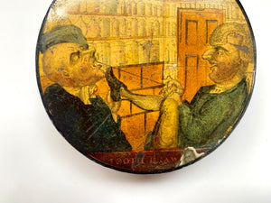 A 19th Century Handpainted Papier Mache Snuff Box With Comical Tooth Extraction Image