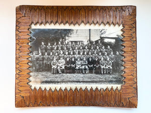 World War 2 Folk Art Picture Frame Made Entirely Of Matches