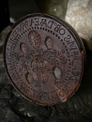 Rare Large Antique Early 18th Century Carved Walnut Ecclesiastical Stamp
