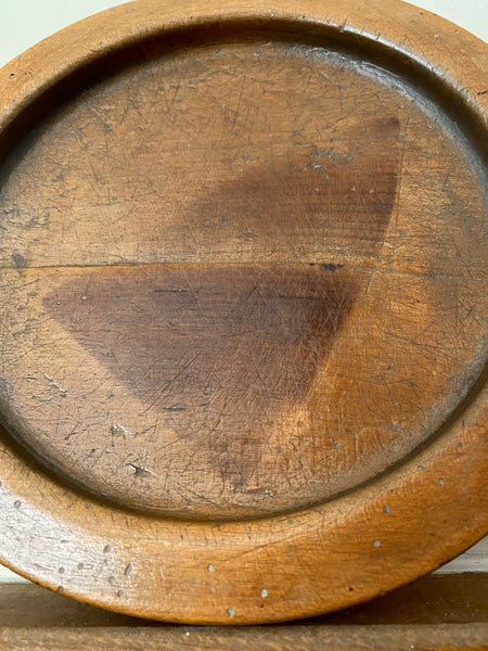 Curious 18th Century English Sycamore Platter With Burn Mark From An Iron c.1790 - Source Vintage