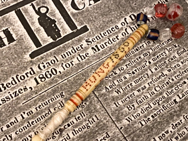 Extremely Rare Antique 19th Century Public Execution Souvenir Bobbin With Associated Documentation - Source Vintage