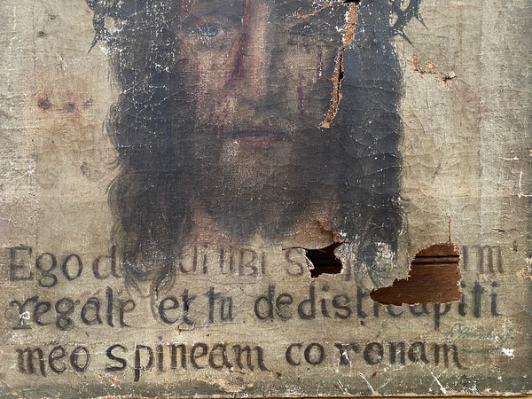 Astonishing After Domenico Fetti; The Veil Of Veronica Early 18th Century Oil On Canvas Painting - Source Vintage