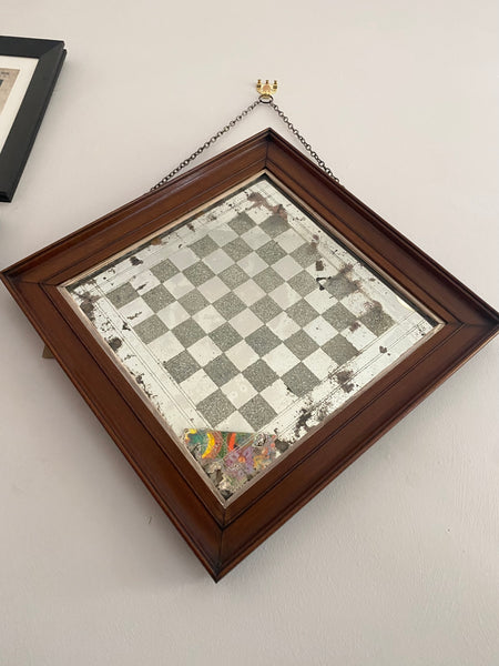 Curious Early 20th Century Folk Art ‘Gypsy Mirror’ Or Checkers Board - Source Vintage