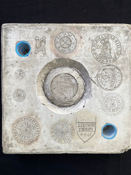 Curious Plaster Coin Mould With Various Imagery Of Coins Relating To Nostell Priory