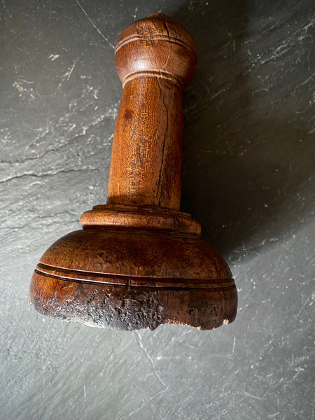 Rare Large Antique Late 17th - Early 18th Century Carved Walnut Ecclesiastical Stamp - Source Vintage
