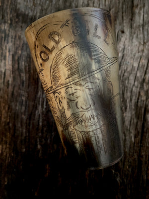 Rare Antique World War 1 Folk Art Horn Beaker ‘Old Bill’ Cambrai 1917