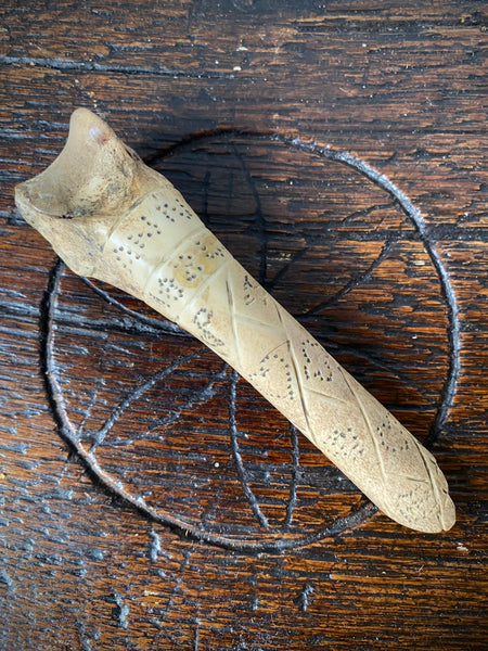 Antique Early 19th Century Named & Dated 1824 Folk Art Bone Apple Corer Love Token - Source Vintage