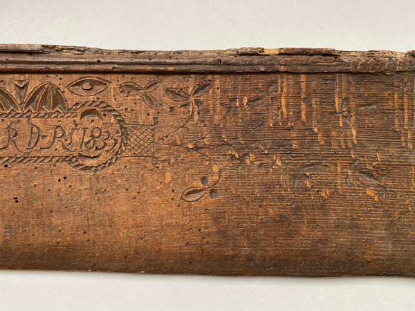 **RESERVED** Antique Treen Scandinavian Love Token Linen Flax Sword Beater Initialled & Dated 1835