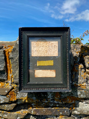 Antique 19th Century Envelope Enclosing A Piece Of “Cloth Of Gold From The Coronation Chair Of His Most Gracious Majesty King George IV”