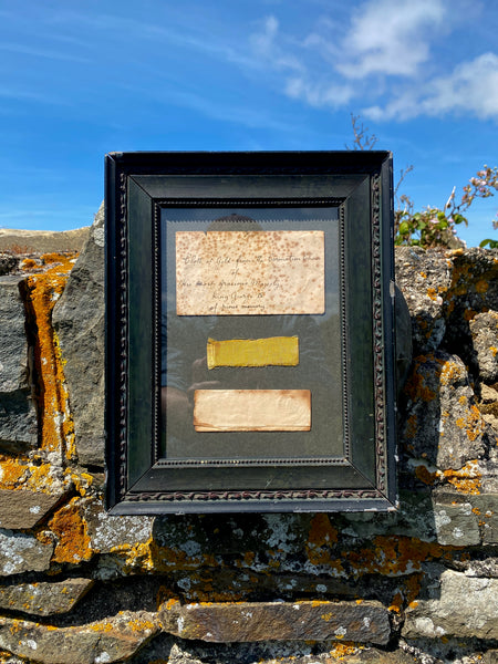 Antique 19th Century Envelope Enclosing A Piece Of “Cloth Of Gold From The Coronation Chair Of His Most Gracious Majesty King George IV” - Source Vintage