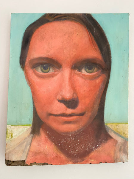 *RESERVED* Vintage Oil On Canvas Portrait Art School Painting