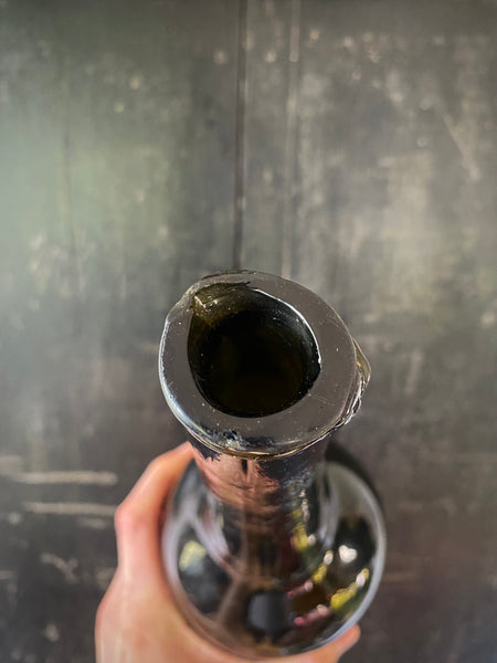 Rare Antique Early 18th Century ‘Flower Pot’ Bodied Free-blown Wine Bottle c.1710-1720 - Source Vintage