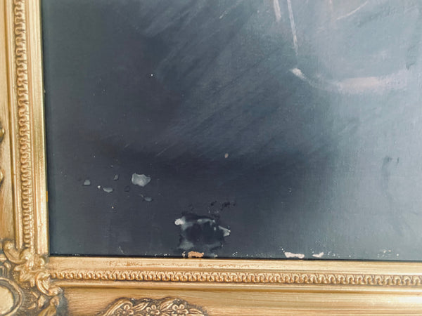Creepy Framed Vintage Portrait Painting Of A Woman London Art School - Source Vintage