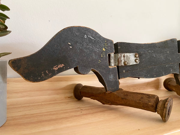 Folk Art Shed Made Toy Dachshund c.1930’s - Source Vintage