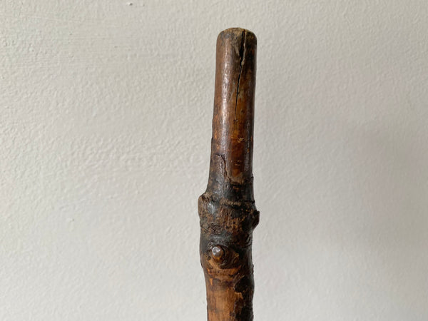Rare Antique Early 20th Century Folk Art Hand Carved Figural Walking Stick In The Form Of Lloyd George - Source Vintage