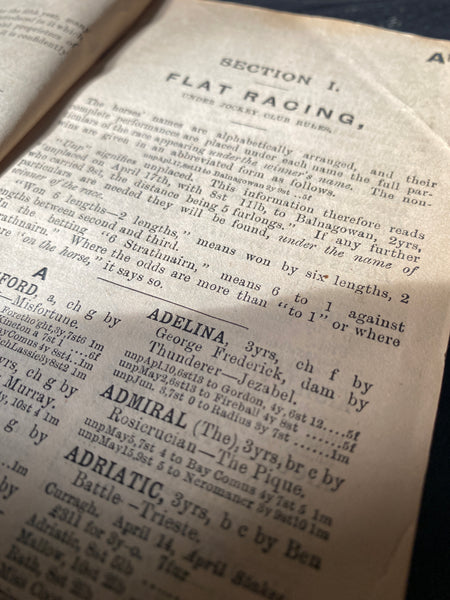 Antique 19th Century Horse Racing Form Book Dated 1885 - Source Vintage