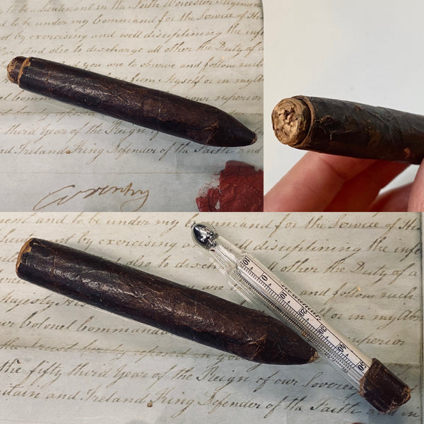Antique Late 19th Century Thermometer Disguised As A Cigar - Source Vintage