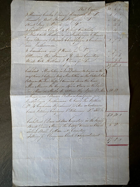 Antique 19th Century Undertaker & Coffin Makers Receipt Ephemera Dated 1860