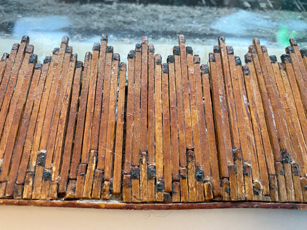 World War 2 Folk Art Picture Frame Made Entirely Of Matches - Source Vintage