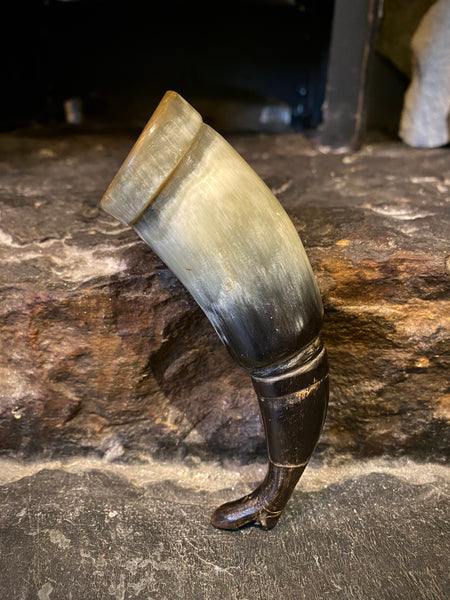 Rare Antique 19th Century Folk Art Horn Stirrup Cup In The Form Of A Gentleman’s Riding Boot - Source Vintage