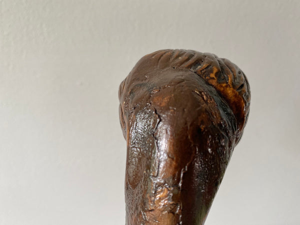Rare Antique Early 20th Century Folk Art Hand Carved Figural Walking Stick In The Form Of Lloyd George - Source Vintage