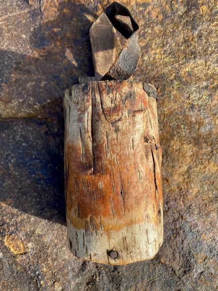 Vintage 1930’s Folk Art Shed Made Bait Box Made From Birch Bark Dated 1938 & Initialled