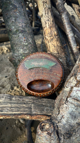 Curious Antique Folk Art Made Out Of Early Winchester Cathedral Oak & Metal From The Old Clock In Winchester Barracks - Source Vintage