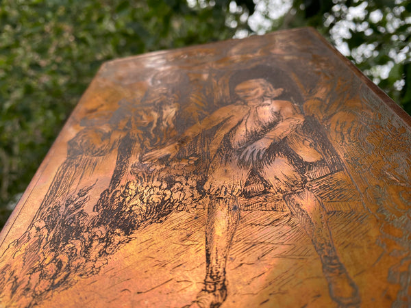 Rare Spooky Antique 19th Century Copper Printing Plate - Source Vintage