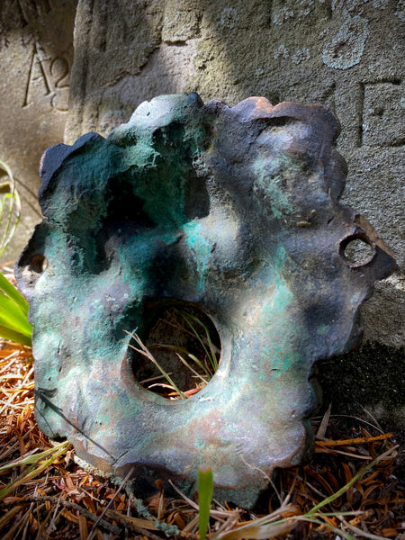 Antique Early 19th Century Bronze Green Man Water Spout