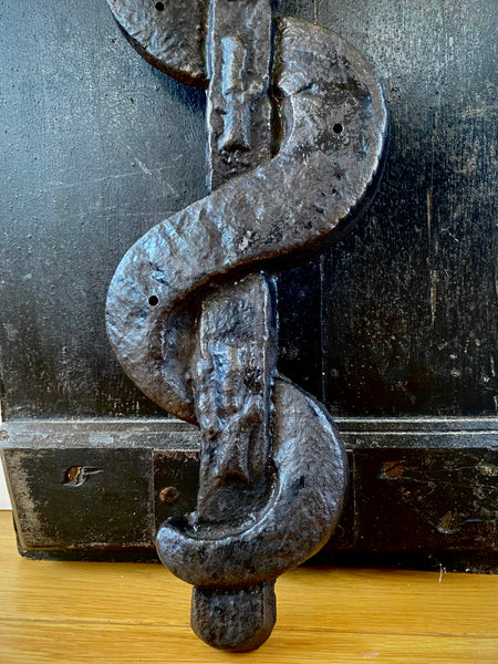 Rare Antique 19th Century Rod Of Asclepius Apothecary Trade Sign - Source Vintage