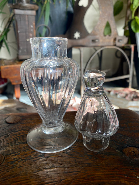 Antique 18th Century Glass Dry Mustard Jar c.1790 - Source Vintage