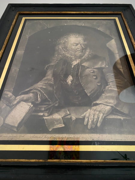 Rare Pairing Of 18th Century Portrait Of Thomas Gent (1693–1778) & Original Copy Of Of His Book, ‘The History of Rippon (1777)’ - Source Vintage