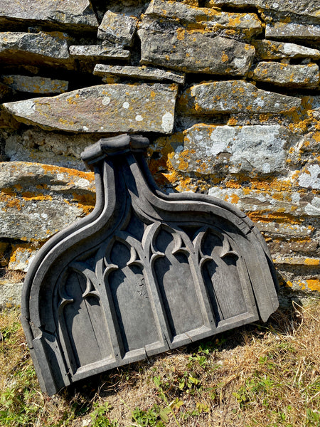 Gothic Pew End Removed In The 19th Century From A Much Older Chapel On Grounds Of A Yorkshire Estate