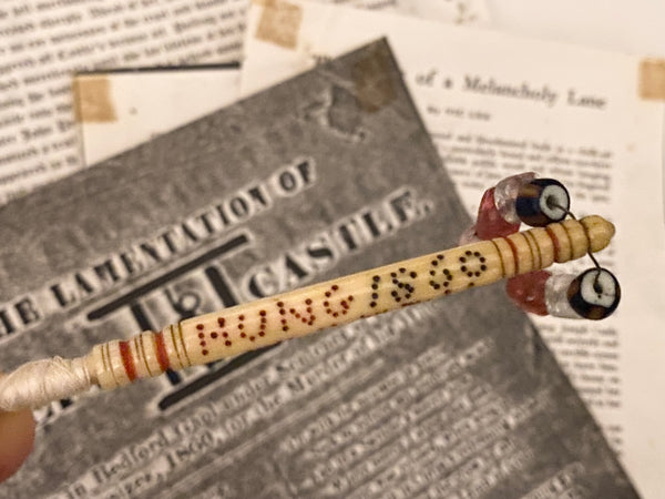 Extremely Rare Antique 19th Century Public Execution Souvenir Bobbin With Associated Documentation - Source Vintage