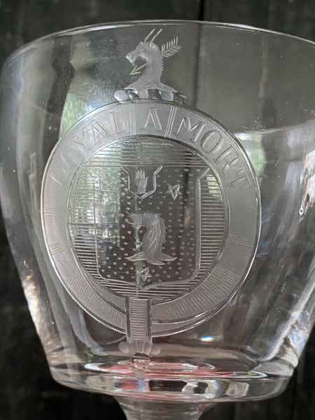 Rare Antique Early 19th Century Irish Rummer With Engraved Arms Of The Chatterton Baronets, Castle Mahon, County Cork - Property Of Sir James Chatterton