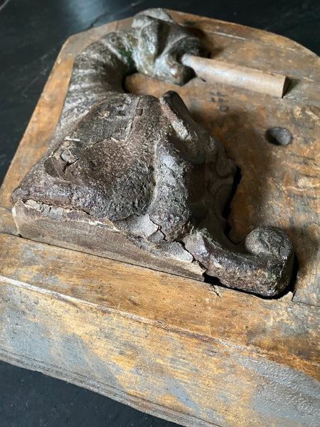Rare Set Antique 19th Century Architectural Pattern Moulds Of A Gargoyle And Wings - Source Vintage