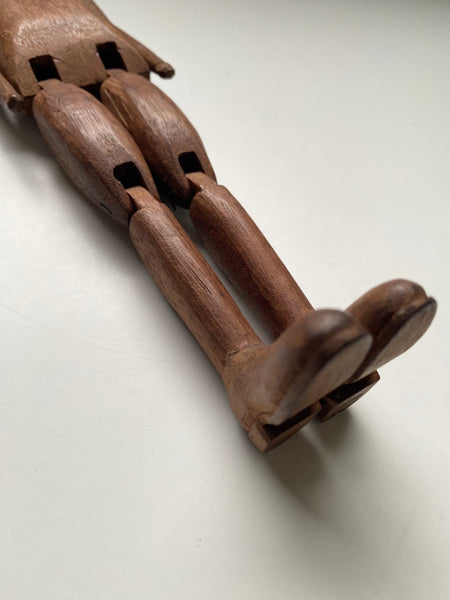 Well Made Vintage Wooden Folk Art Articulated Figure - Source Vintage