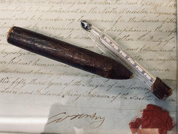 Antique Late 19th Century Thermometer Disguised As A Cigar - Source Vintage