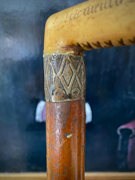Macabre Antique 19th Century ‘Memento Mori’ Walking Stick - Source Vintage