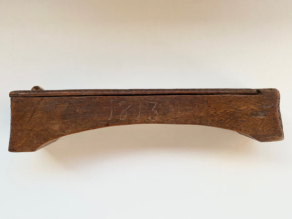 Early Antique Carved Treen Pen Or Pencil Box. Possibly Swedish In Origin Initialled & Dated 1813 - Source Vintage