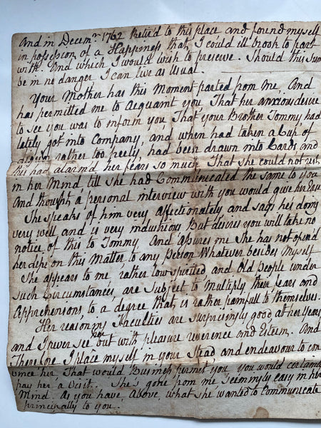 Rare Antique 18th Century Handwritten Letter About American War Of Independence & The Effect It’s Having On A Knaresbrough Man’s Investments