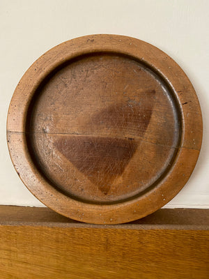 Curious 18th Century English Sycamore Platter With Burn Mark From An Iron c.1790