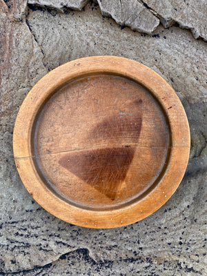 Curious 18th Century English Sycamore Platter With Burn Mark From An Iron c.1790