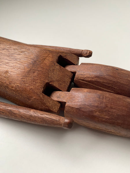 Well Made Vintage Wooden Folk Art Articulated Figure - Source Vintage