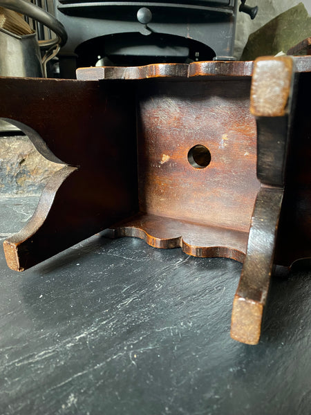 Unusual Antique 19th Century Solid Mahogany Stool With Brass Studs With Initials ‘R.V’ Possible Love Token - Source Vintage
