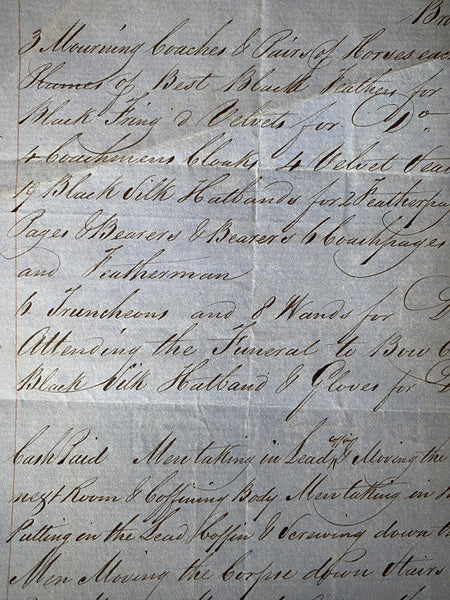 Antique 19th Century Undertaker & Coffin Makers Receipt Ephemera Dated 1860