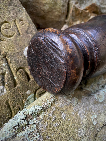 Rare 18th Century Goblet Carved From A Single Piece Of Oak With Assortment Of Protection Marks Dated 1779 - Source Vintage