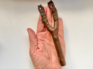 Vintage Folk Art Estate Made Childs Slingshot Toy Handle