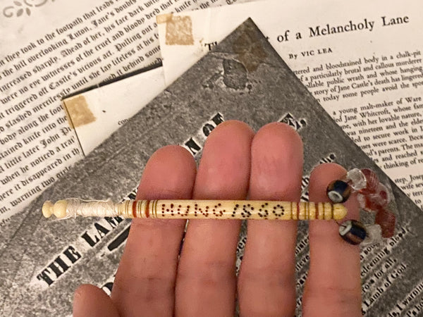 Extremely Rare Antique 19th Century Public Execution Souvenir Bobbin With Associated Documentation - Source Vintage
