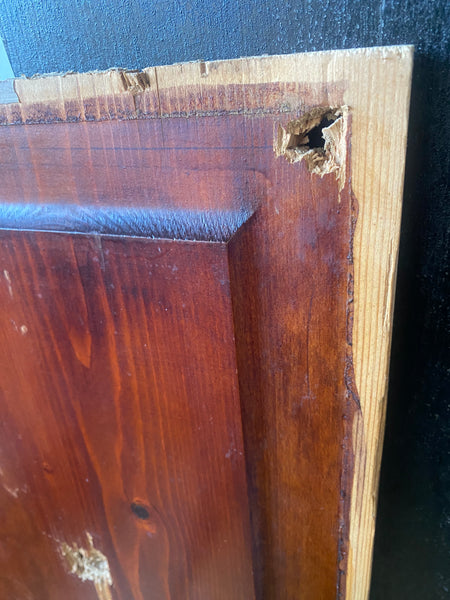 A Door Panel With Bullet Holes & Police Forensic Evidence Markers Recovered From A Crime Scene - Source Vintage